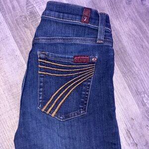 7 For All Mankind Dark Blue Boot Cut Jeans